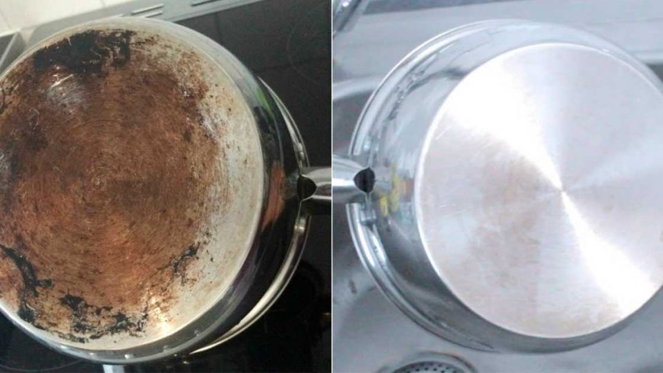 Cómo blanquear y remover la grasa de una olla o sartén con sal y limón