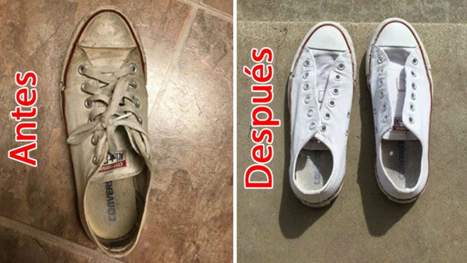 El mejor truco para dejar tus viejas y sucias zapatillas blancas como nuevas