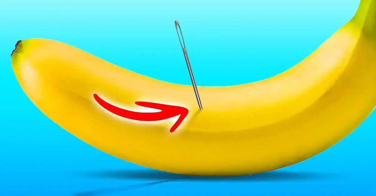 Insertar una aguja en una cáscara de plátano: el truco genial que hace la vida más fácil