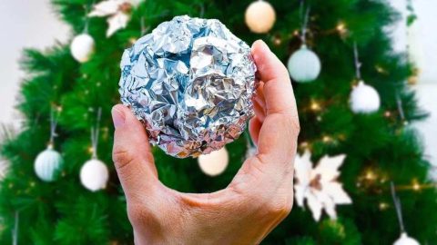 Coloca una bola de papel de aluminio al pie del árbol: ¿qué pasa si lo intentas?