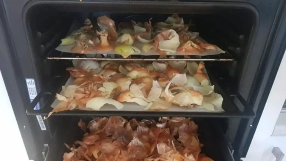 Pieles de cebolla al horno, ponlas en una bandeja de horno durante 10 minutos y te sorprenderá