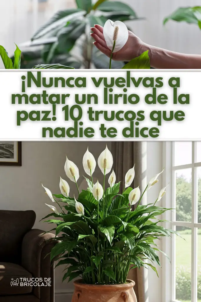 Lirio de la paz sano y floreciente con cuidados fáciles y trucos para mantenerlo vivo