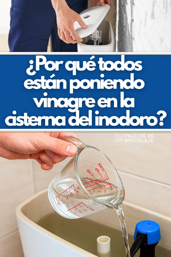 Mano echando vinagre desde vaso medidor en la cisterna del inodoro, truco casero de mantenimiento.
